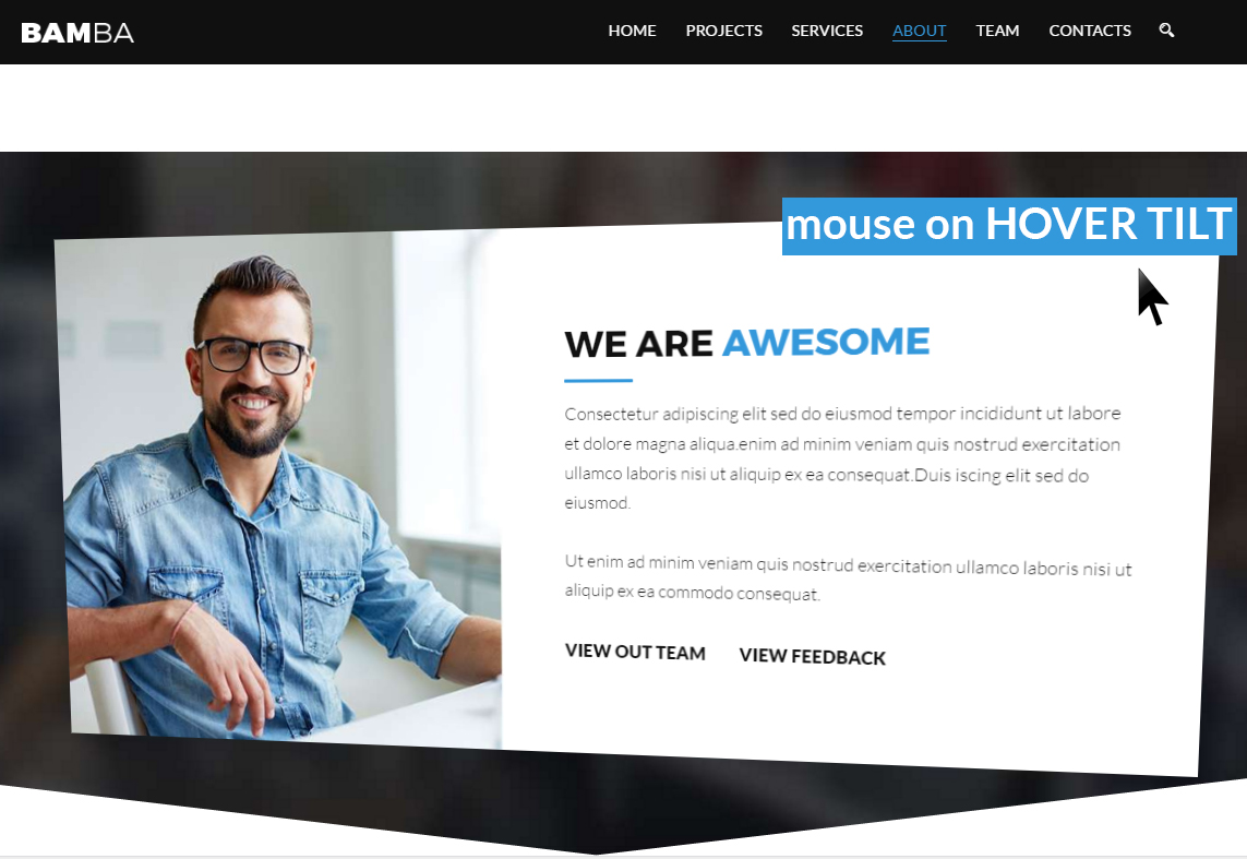 Bamba - One Page Clean Responsive Business HTML5 Template